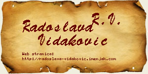 Radoslava Vidaković vizit kartica